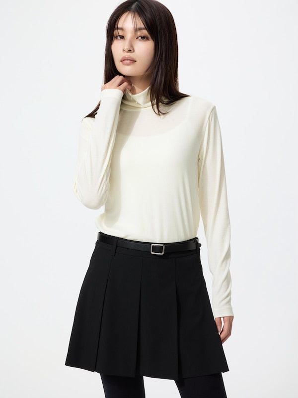 UNIQLO 輕透羅紋高領 T 恤 日本代購｜東京美物
