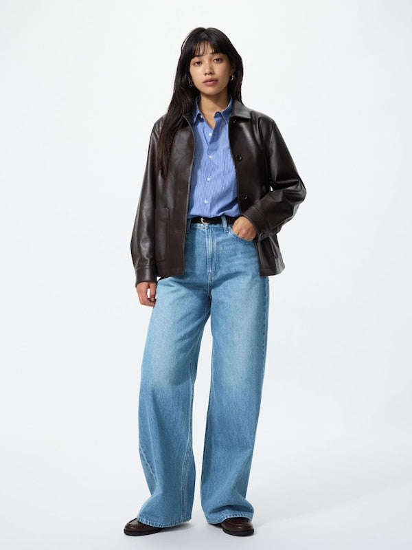 UNIQLO 高腰寬版牛仔褲 長版 日本代購｜東京美物