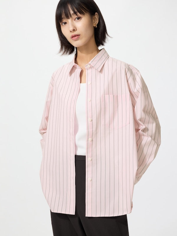 UNIQLO 棉混紡條紋襯衫 日本代購｜東京美物