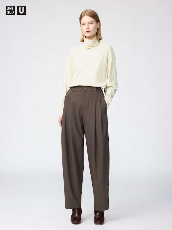UNIQLO 打褶 Barrel Leg 褲 長版 日本代購｜東京美物