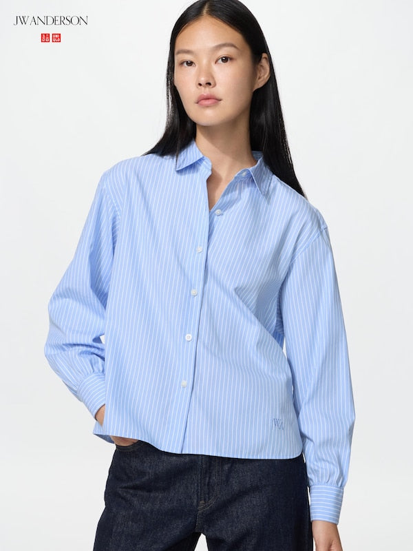 UNIQLO 棉質澎袖條紋襯衫 日本代購｜東京美物
