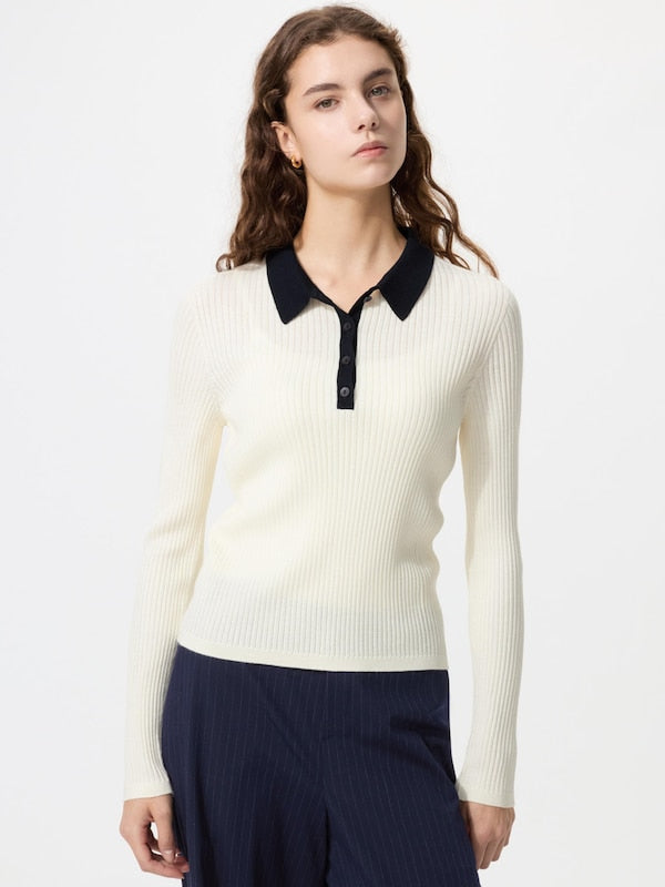 UNIQLO 3D 美麗諾混紡羅紋 Polo 針織衫 日本代購｜東京美物