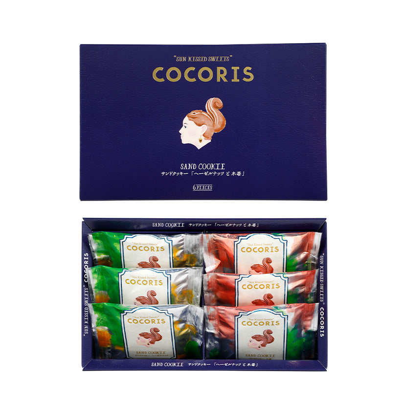 COCORIS 榛果與覆盆子夾心餅乾 6入 外盒與內容物